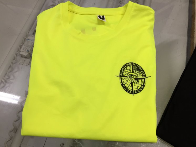 Camiseta serigrafiada a 1 tinta. Agrupación Motorista Cota Cero Sevilla.