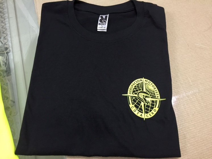 Camiseta serigrafiada a 1 tinta. Agrupación Motorista Cota Cero Sevilla.