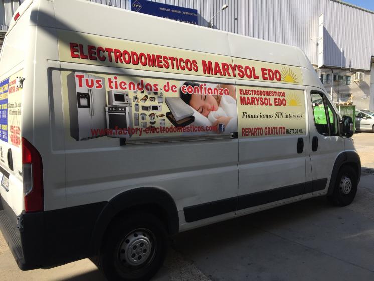 Electrodomésticos Marysol Dos Hermanas Sevilla. Rotulación en vinilo polimérico laminado.