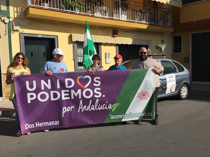 Pancartas de lona para Unidos Podemos ( Eleciones 2016 ). Dos Hermanas Sevilla