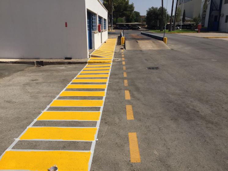 Pintado de paso peat&oacute;n. M&aacute;s de 500 mts en F&aacute;brica Goya en Espa&ntilde;a.