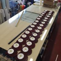 Residencia Militar de Estudiantes San Hermenegildo, Sevilla. Metopas en base de madera y esucdo en cer&aacute;mica pintada