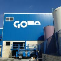 Rotulación de frente en vinilo. Fábrica de Aceites Goya, Carretera Sevilla Málaga.