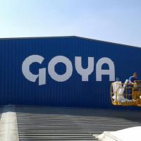 Rotulación de frente en vinilo. Fábrica de Aceites Goya, Carretera Sevilla Málaga.