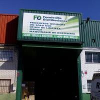 Rótulo cartel en chapa rotulado. Fuentecilla Distribución. Fuente del Rey Dos Hermanas Sevilla.