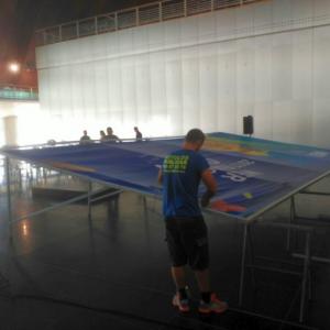 Lona en impresión digital enmarcada en bastidor metálico. Open Wer European 2017 Sevilla