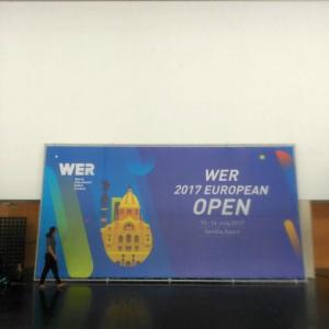Lona en impresión digital enmarcada en bastidor metálico. Open Wer European 2017 Sevilla