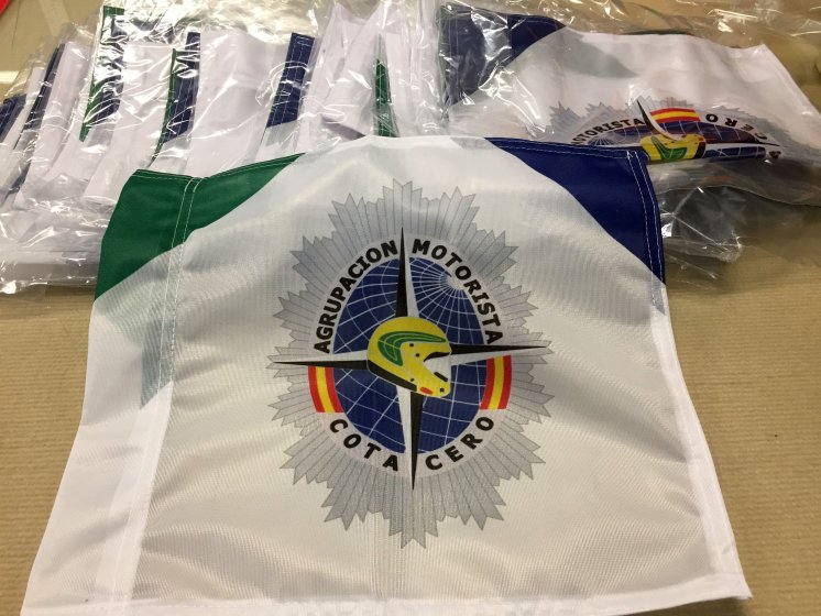 Bandera náutica para moto. Agrupación Motorista Cota Cero Sevilla. 