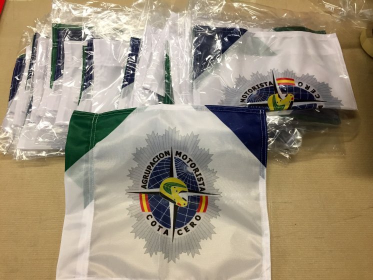 Bandera náutica para moto. Agrupación Motorista Cota Cero Sevilla. 