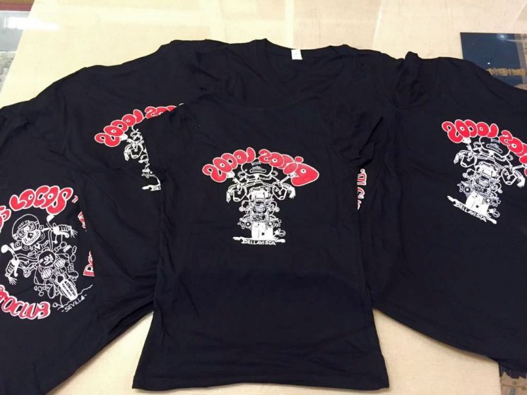 Camisetas personalizadas en serigrafía. Motoclub Pitos Locos de Bellavista Sevilla.