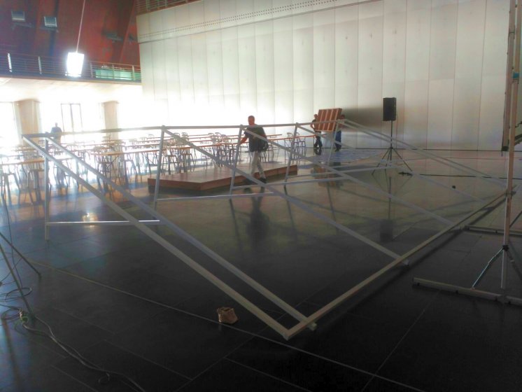 Lona en impresión digital enmarcada en bastidor metálico. Open Wer European 2017 Sevilla