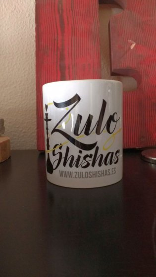 Taza grabada en sublimaci&oacute;n. Zulo Shishas Dos Hermanas Sevilla.