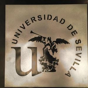 Plantilla de aluminio para pintar. Universidad de Sevilla.