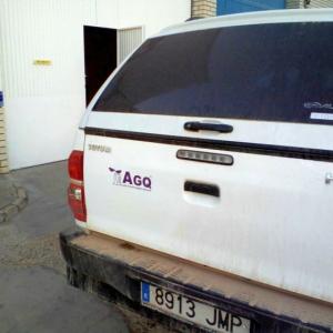 Rotulación de pica todoterreno con vinilos para coches. AGQ Sevilla