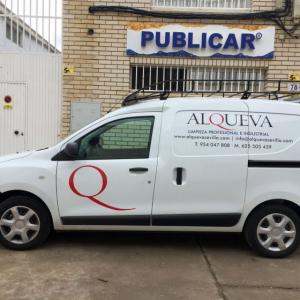 Rotulación en vinilo de corte. Alqueva Sevilla