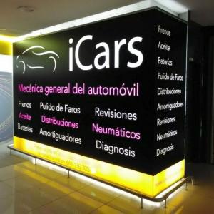 Rótulo caja de luz señalizador plazas parking para Icars Sevilla