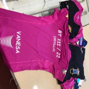 Camiseta técnica Joma bicolor personalizada en transfer, para los 101 de Ronda. Batallón de Transmisiones 22 de Sevilla