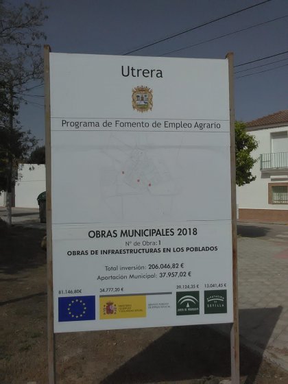 R&oacute;tulo Cartel de Se&ntilde;alizaci&oacute;n Callejero de Utera Sevilla.