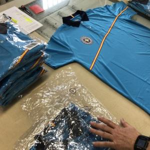 Polo técnico con grabación en transfer textil, para la Agrupación Motorista Cota Cero Sevilla.