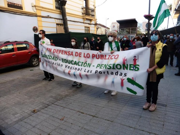 Lona pancarta para manifectación. Dos Hermanas Sevilla.