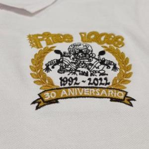 Bordado oro sobre Polo, para el 30 Aniversario del Motoclub Pitos Locos de Sevilla.