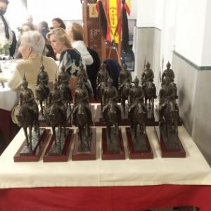 Lancero a caballo del Regimiento de Caballer&iacute;a Sagunto 7 Sevilla, Talla y figura 3D en resina con peana de madera.