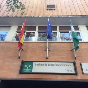 Mástil y banderas para Instituto Triana en Sevilla.