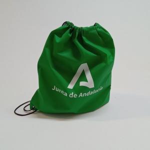 Merchandising o reclamo publicitario, Mochila serigrafiada para Protocolo de la Junta de Andaluc&iacute;a en Sevilla.