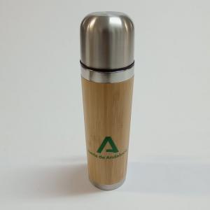 Merchandising o reclamo publicitario, termo madera serigrafiado para Protocolo de la Junta de Andaluc&iacute;a en Sevilla.