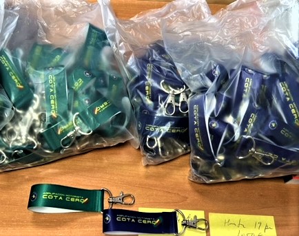 Llaveros lanyart en sublimaci&oacute;n para la Agrupaci&oacute;n Motorista Cota Cero Sevilla.