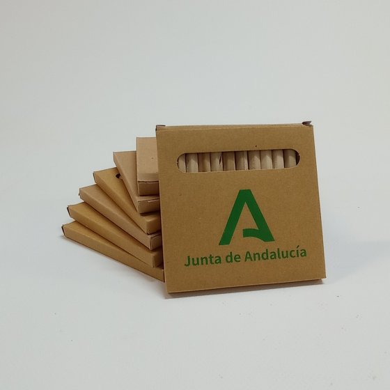 Merchandising o reclamo publicitario, lapiceros serigrafiado para Protocolo de la Junta de Andalucía en Sevilla.