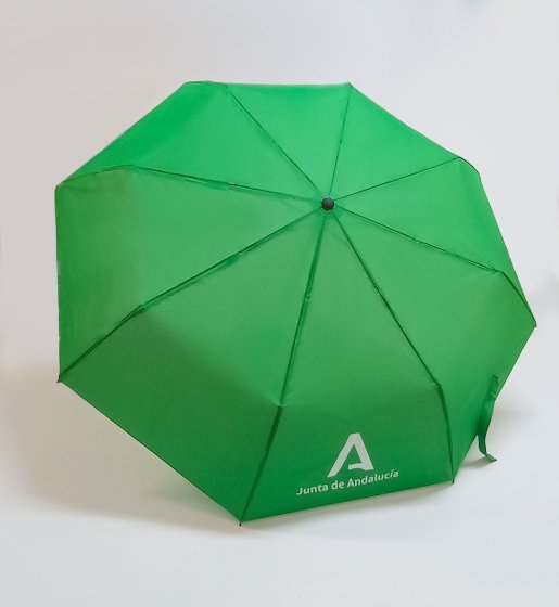 Merchandising o reclamo publicitario, Paraguas serigrafiado para Protocolo de la Junta de Andaluc&iacute;a en Sevilla.