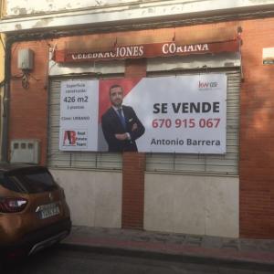 Rótulo en lona en impresión digital para promoción inmobiliaria en Dos Hermanas Sevilla.