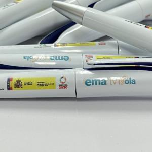 Bol&iacute;grafo grabados en impresi&oacute;n digital directa. Para EMA RTV en Sevilla.