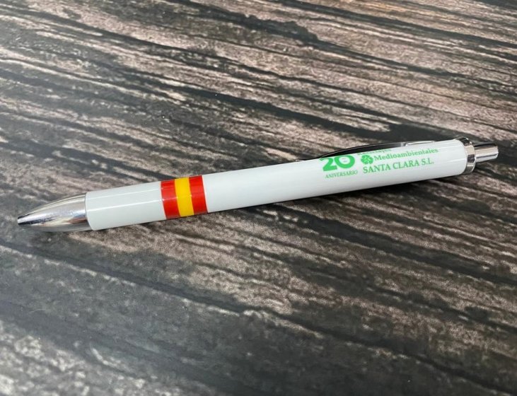 Bol&iacute;grafo en grabado en tampograf&iacute;a para Reciclajes Santa Clara. Dos Hermanas Sevilla.