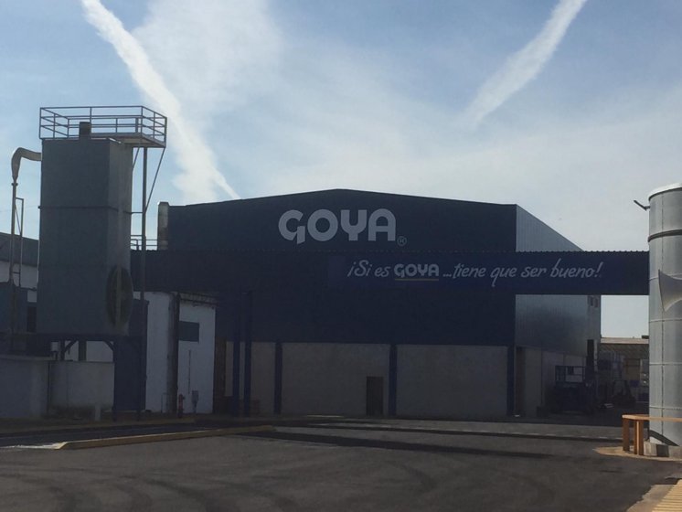 Rotulación de frente en vinilo. Trabajos para Goya España en Sevilla.