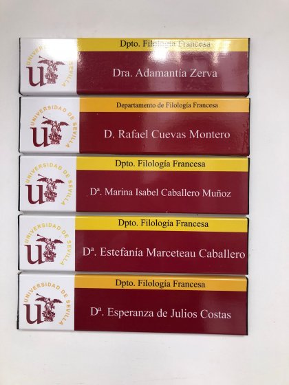 R&oacute;tulo homologado Universidad de Sevilla.