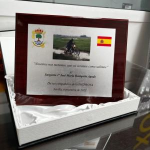 Placa conmemorativa en impresi&oacute;n digital. Guardia Civil Seprona Sevilla.