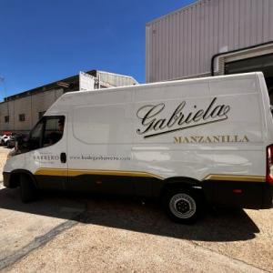 Rotulación de Furgoneta en vinilo fundido. Para Manzanilla La Grabiela. Sanlúcar de Barrameda. Cádriz