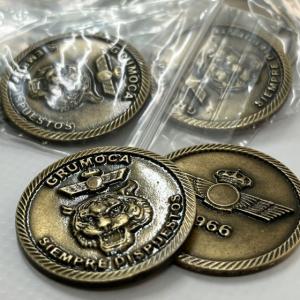 Trofeo para el Grumoca Ej&eacute;rcito del Aire, Sevilla. Medalla moneda fundida.